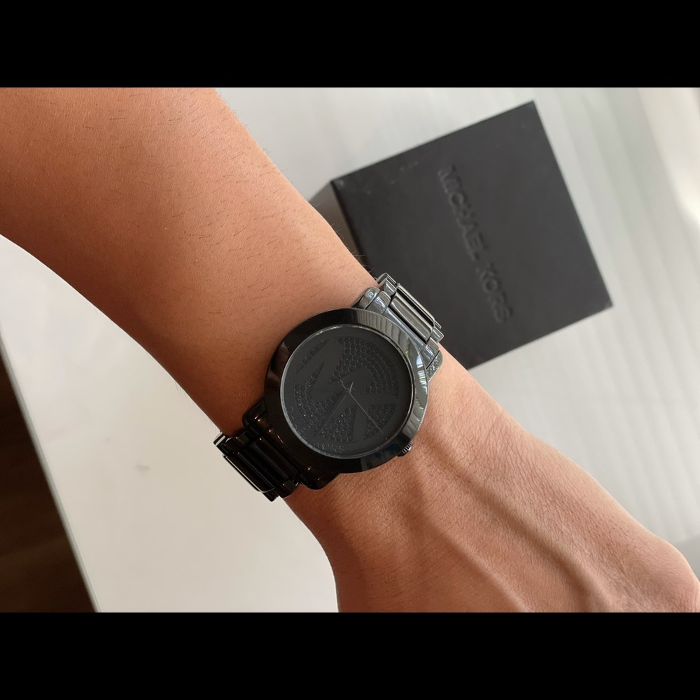 Michael Kors Watch Stainless Steel Black Crystal